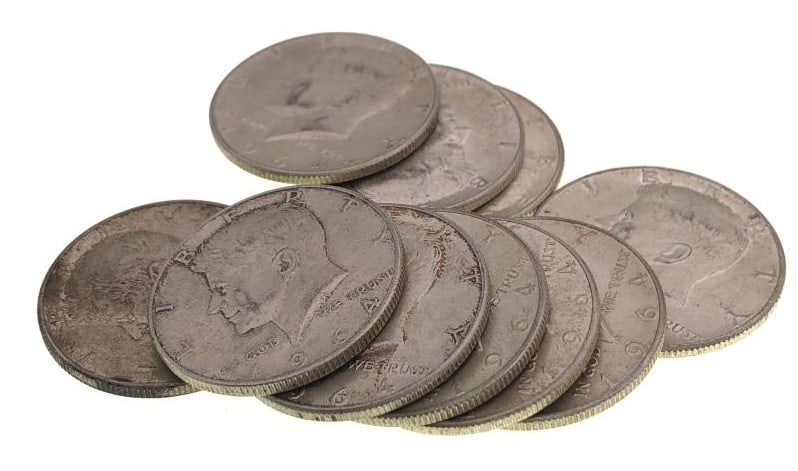 (10) 1964 Kennedy 90% Silver Halves: Items are as shown in the image and described in the title - Please note tht we have more than one of these items and the exact item in the image may not be the item you recieve. Winning