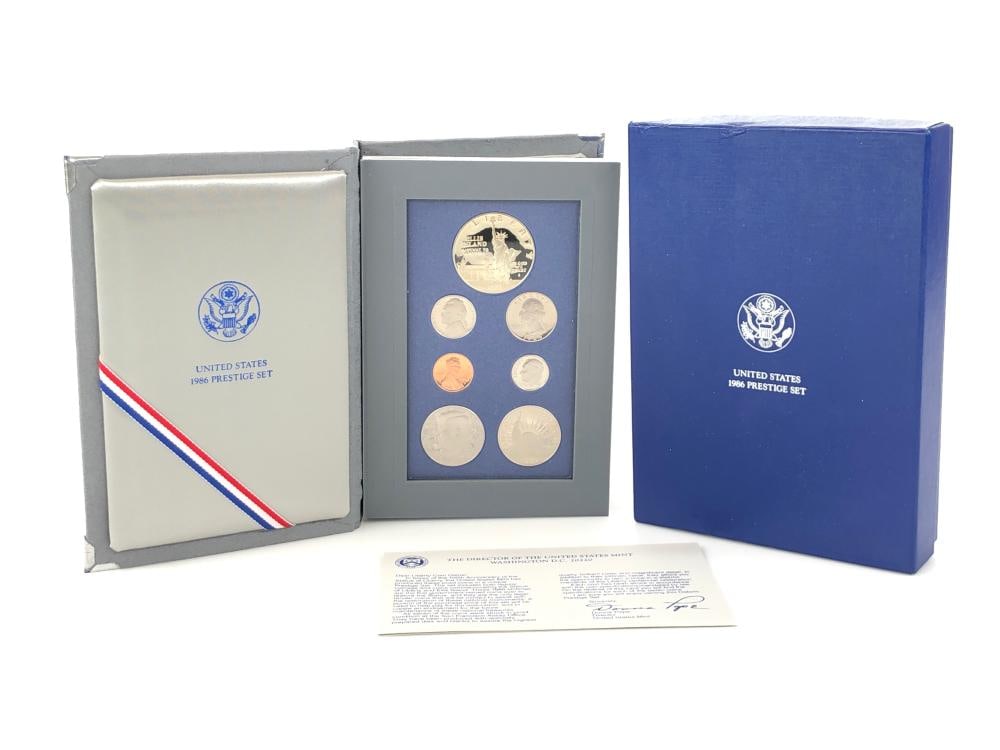 1986 Prestige Proof Set - Statue of Liberty Design: Items are as shown in the image and described in the title - Please note tht we have more than one of these items and the exact item in the image may not be the item you recieve. Winning bidder will r