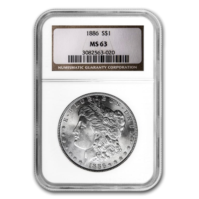 1886 MS 63 NGC Morgan Silver Dollar: Items are as shown in image - grade and date are exact- Due to the fact that we have multiples of these items -Winning bidder may not receive exact serial numbers shown