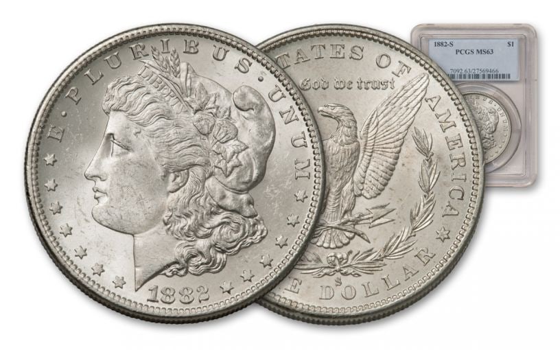 1882 s MS 63 PCGS Morgan Silver Dollar: Items are as shown in image - grade and date are exact- Due to the fact that we have multiples of these items -Winning bidder may not receive exact serial numbers shown