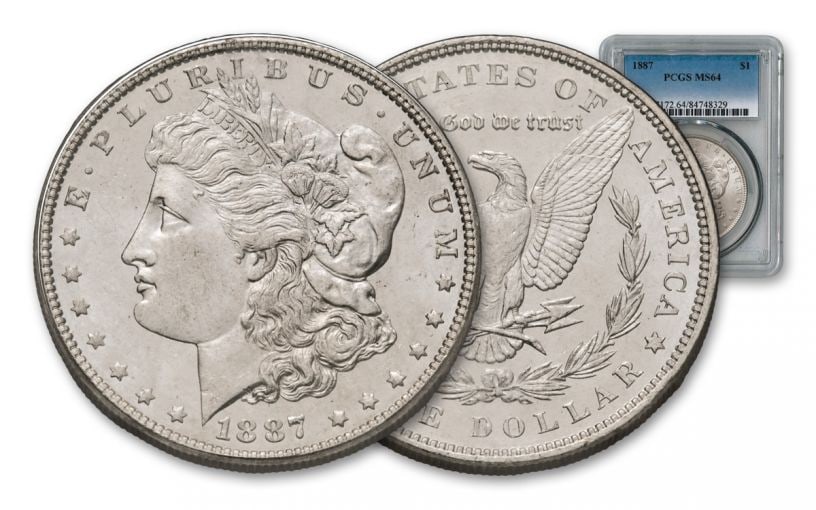 1887 P MS 64 PCGS Morgan Silver Dollar: Items are as shown in image - grade and date are exact- Due to the fact that we have multiples of these items -Winning bidder may not receive exact serial numbers shown