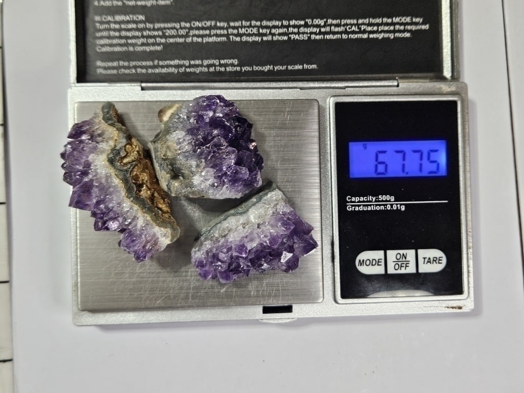 67.75 grams AAA Grade Amethyst Clusters Natural - 4