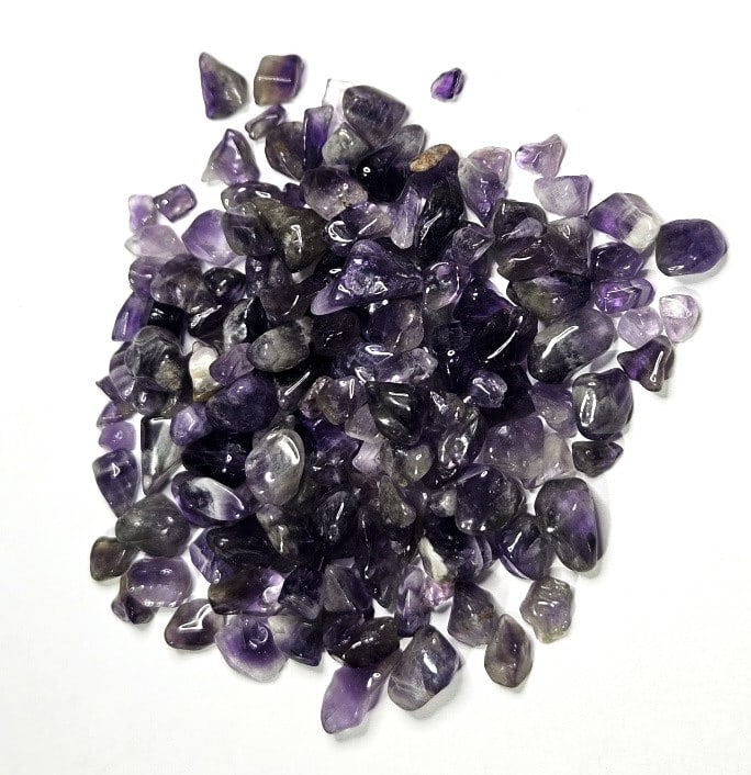 40.22 gram Natural Tumbled Amethyst Chips: Item is the item in the image - Bidder is responsible for all value and grade determination - Please review all terms and conditions prior to placing any bids- All 