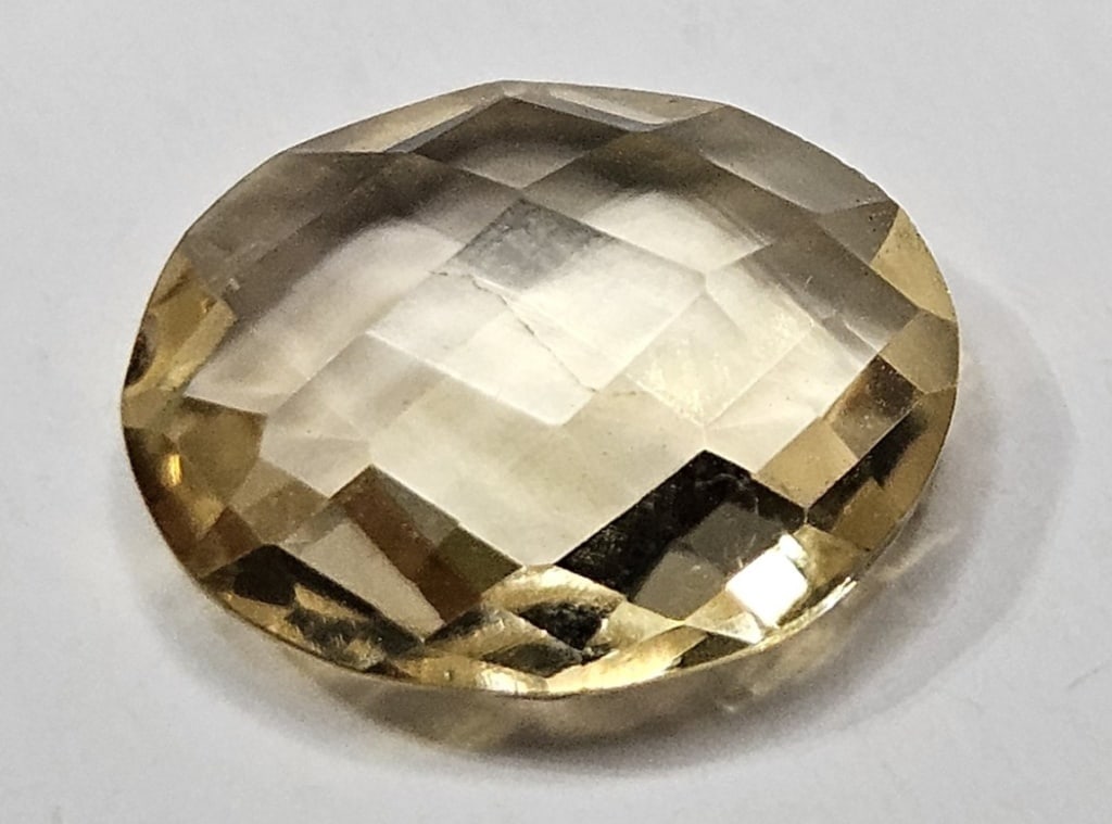 2.30 ct. Natural Checkerboard Cut Citrine Gem: Item is the exact item in the image- Bidder is responsible for all value and grade determination -