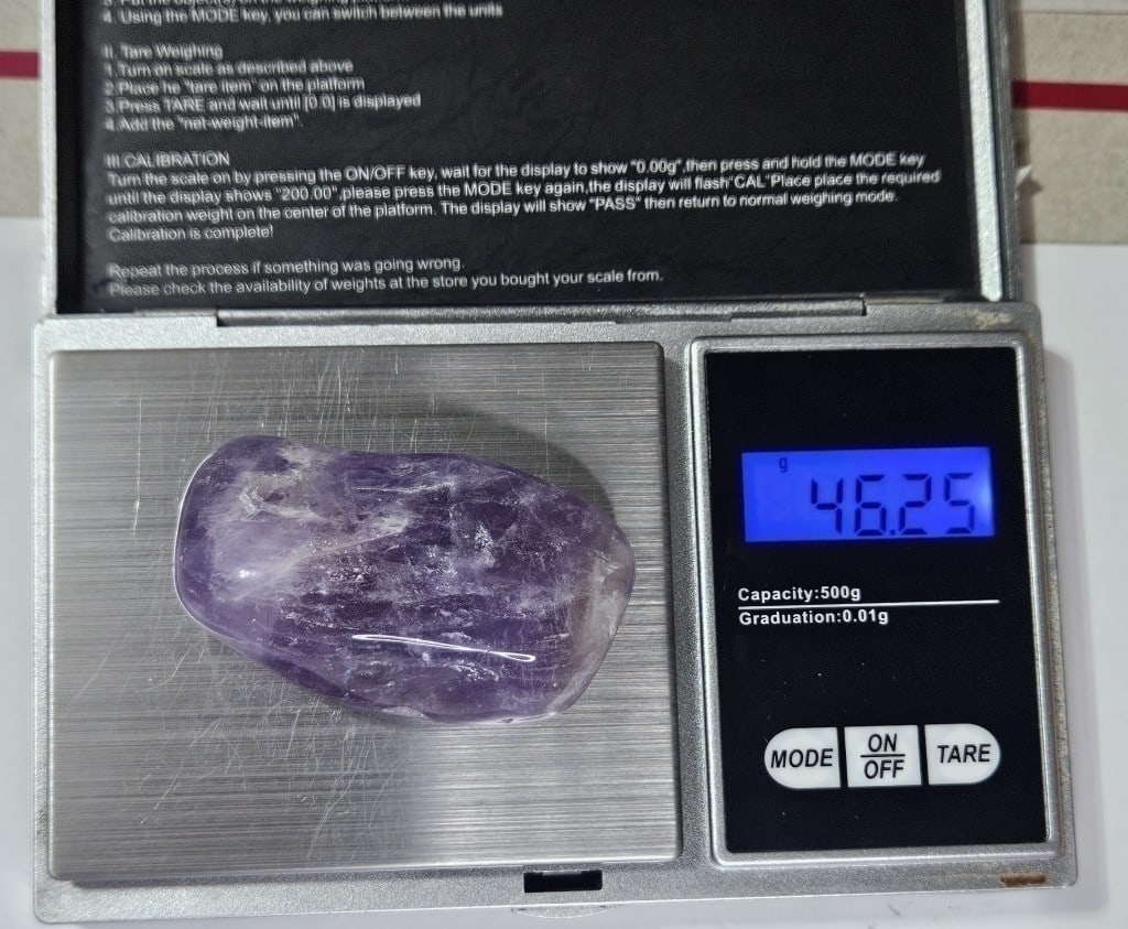 46.25 gram Large Tumbled Amethyst Stone - 4