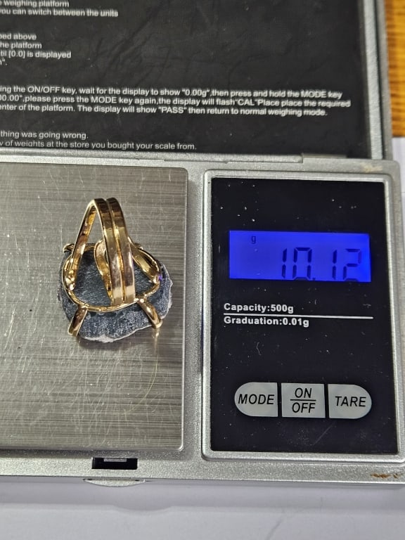 Natural Amethyst Cluster Gold Plated Ring - 4