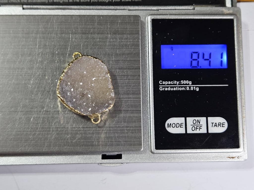 Druzy Pendant Gold Plated - 4