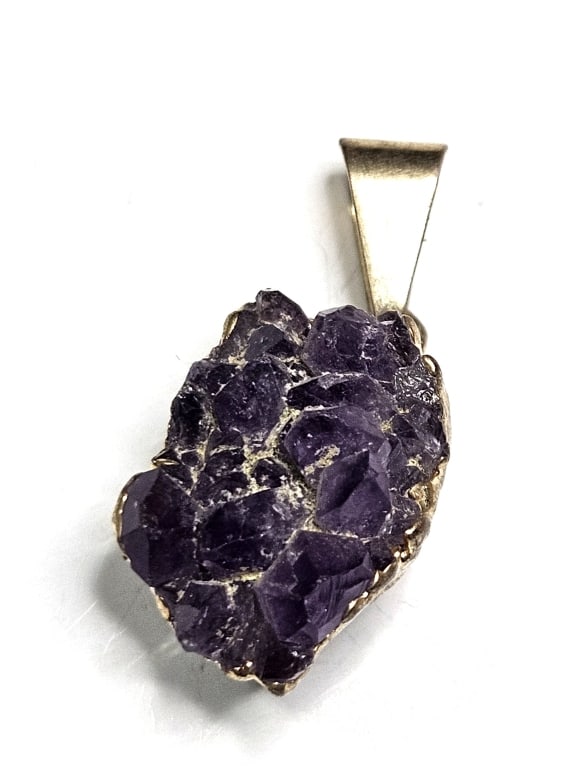 High Grade Amethyst Pendant Gold Plated (1 of 4)