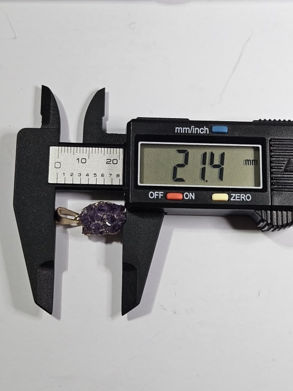 High Grade Amethyst Pendant Gold Plated - 3