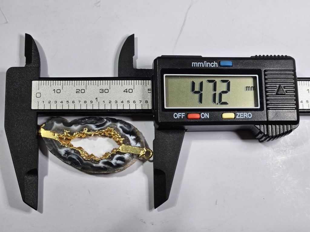 Gold Plate Overlay Agate Pendant - 3