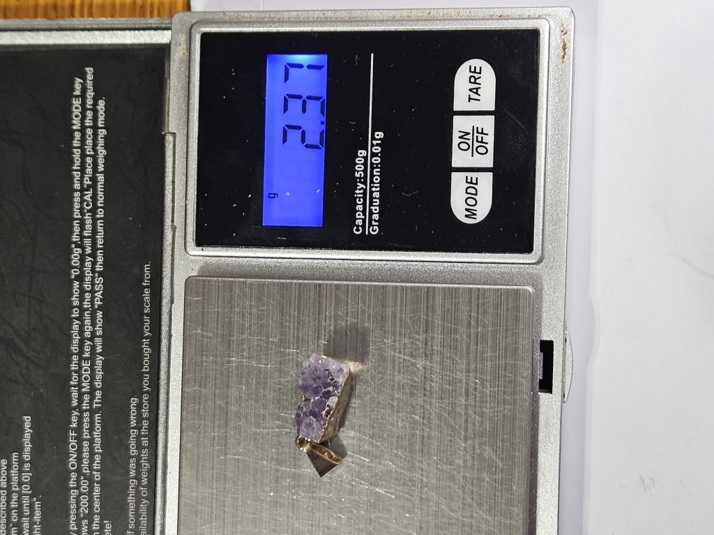 Amethyst Cluster Gold Plated Pendant - 4