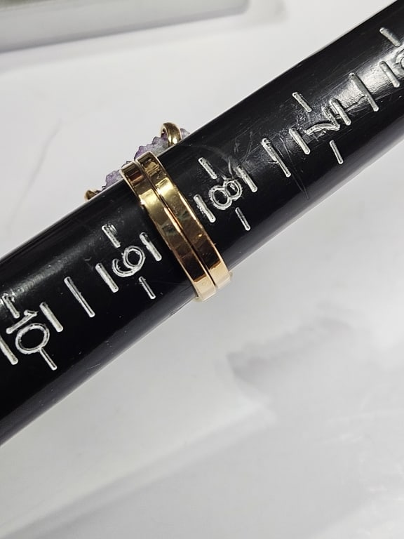 Fine Uruguay Amethyst Cluster Ring Gold Plated - 3