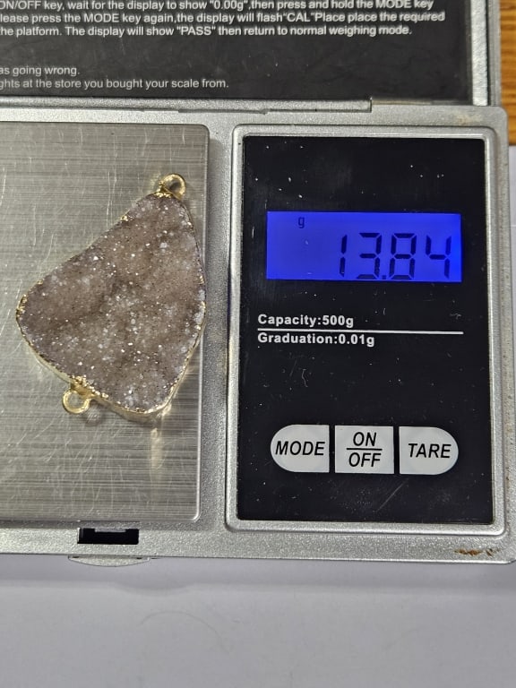 Druzy Pendant Gold Plated - 4