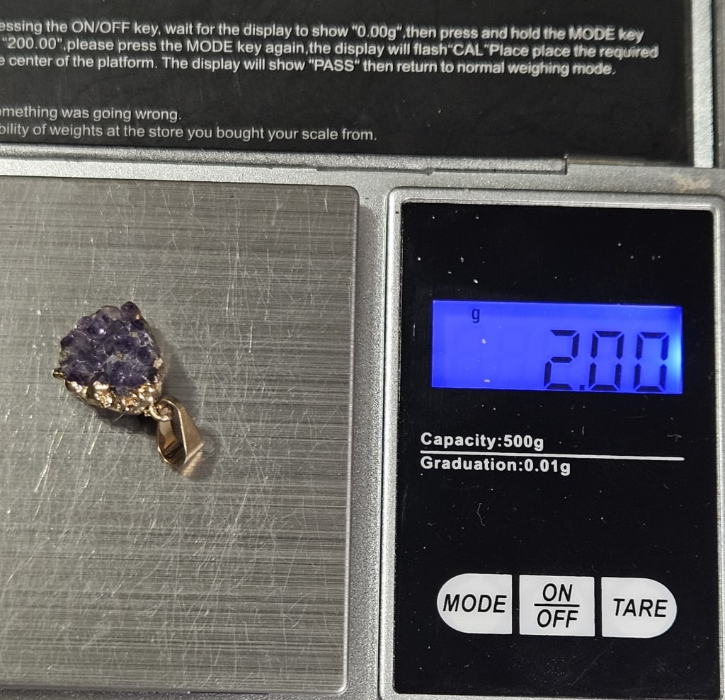 Amethyst Cluster Gold Plated Pendant - 4