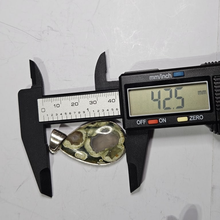 Sterling Silver Ocean Jasper Pendant - 3