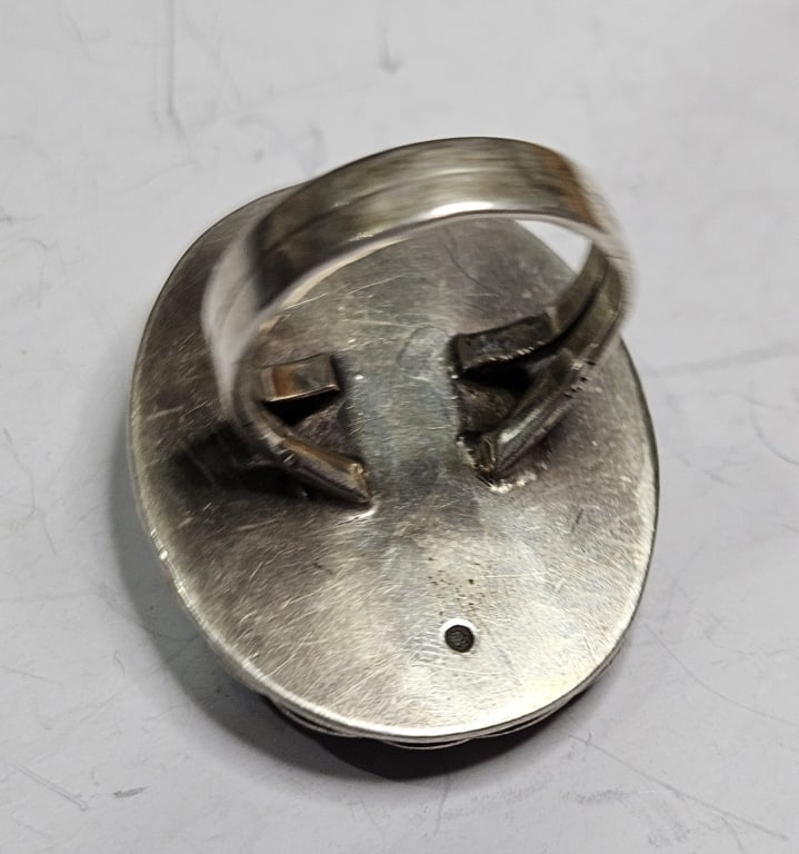 Sterling Silver Carved Shell Cameo Ring - 2