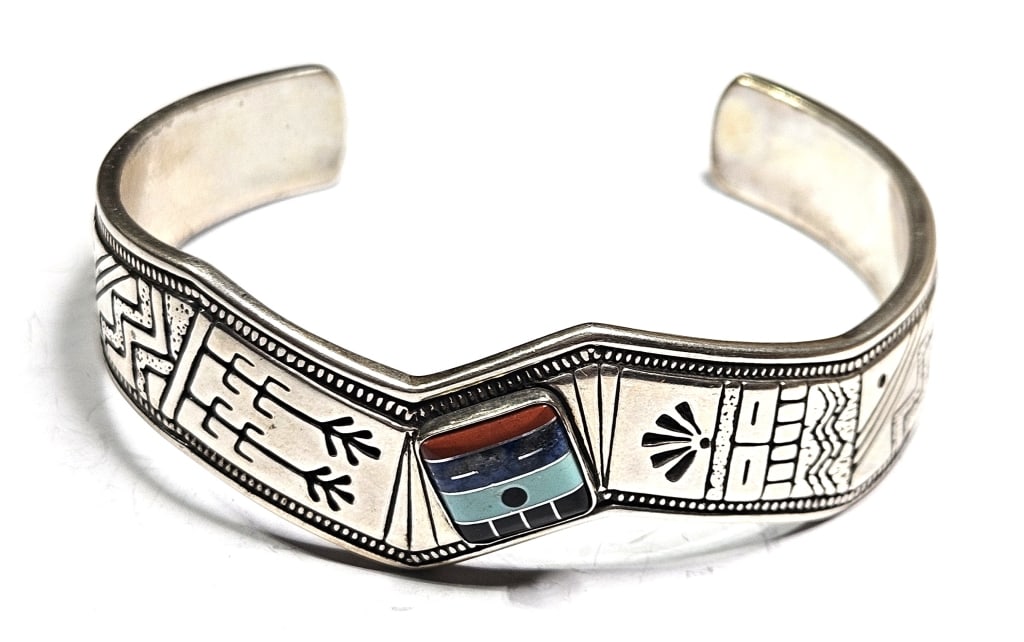 Yei Kachina Sterling Multi Stone Bracelet (1 of 4)