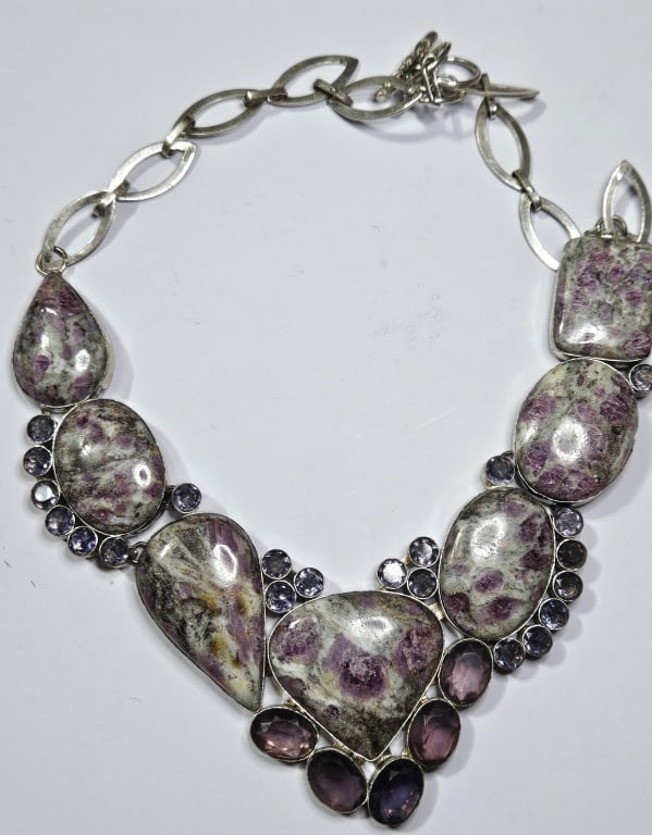 Monumental Ruby/Zoisite & Amethyst Necklace - 3