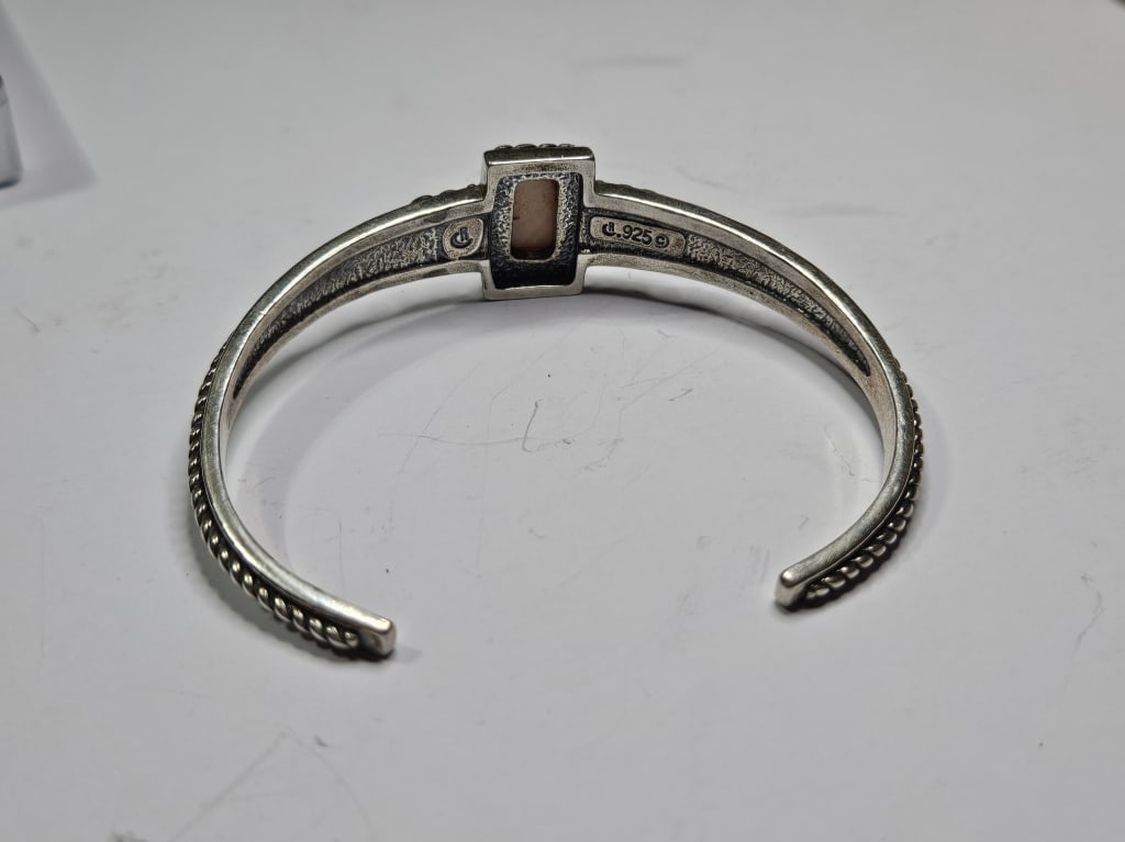 Sterling Silver Pink Opal Bracelet - 2