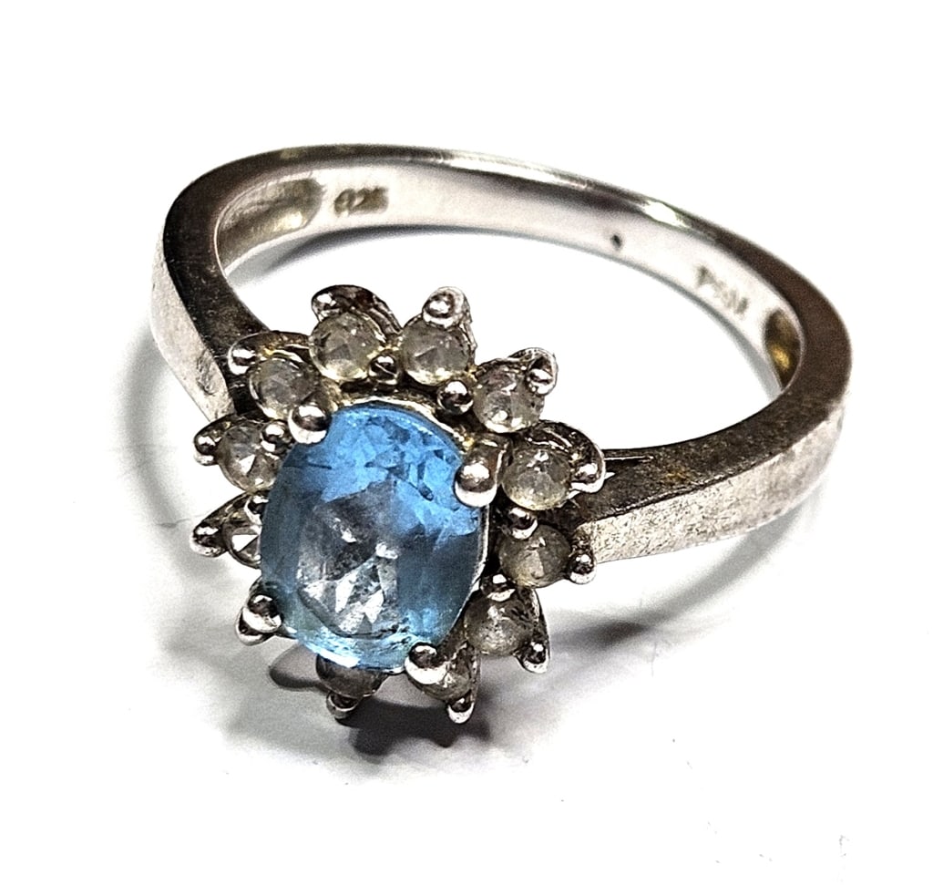 Sterling Silver Blue Topaz Ring (1 of 4)