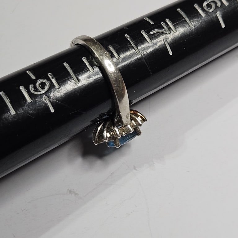 Sterling Silver Blue Topaz Ring - 3