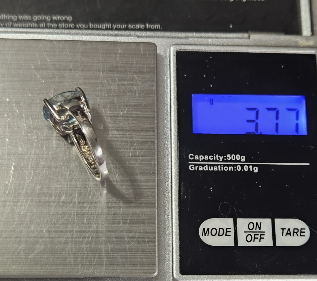 Sterling Silver Blue Topaz Ring - 4