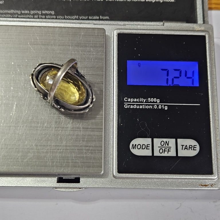 High Grade Citrine Ring in Sterling Silver - 4