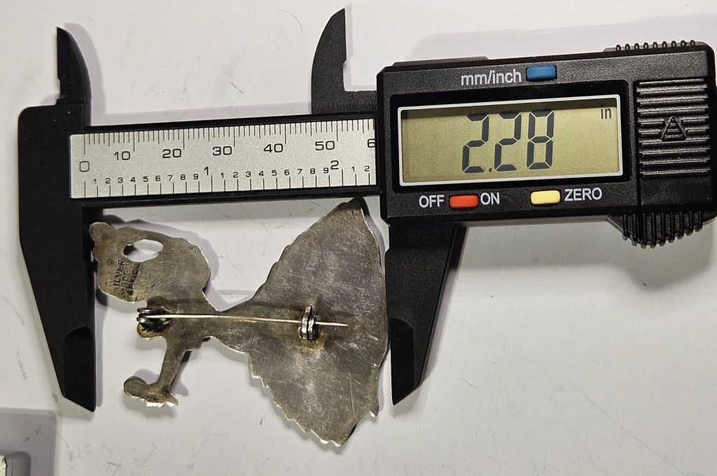 Hand Crafted Sterling Silver Dancer Pinback - 3