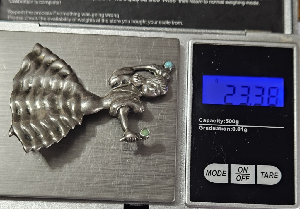 Hand Crafted Sterling Silver Dancer Pinback - 4