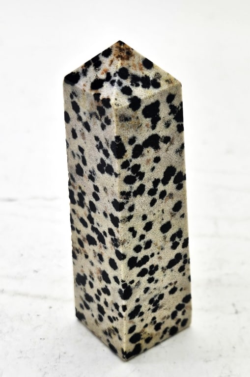 4 sided Natural Dalmation Agate Polished Tower: Item is the exact item in the image- Bidder is responsible for all value and grade dtermination - Please review all terms and conditions prior to placing any bids-