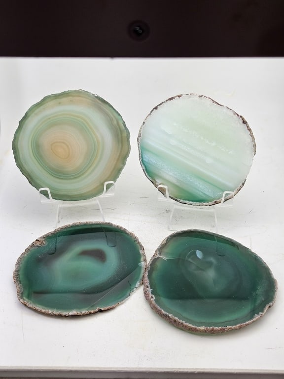 (4) Natural Agate Slabs Coaster Set - 2