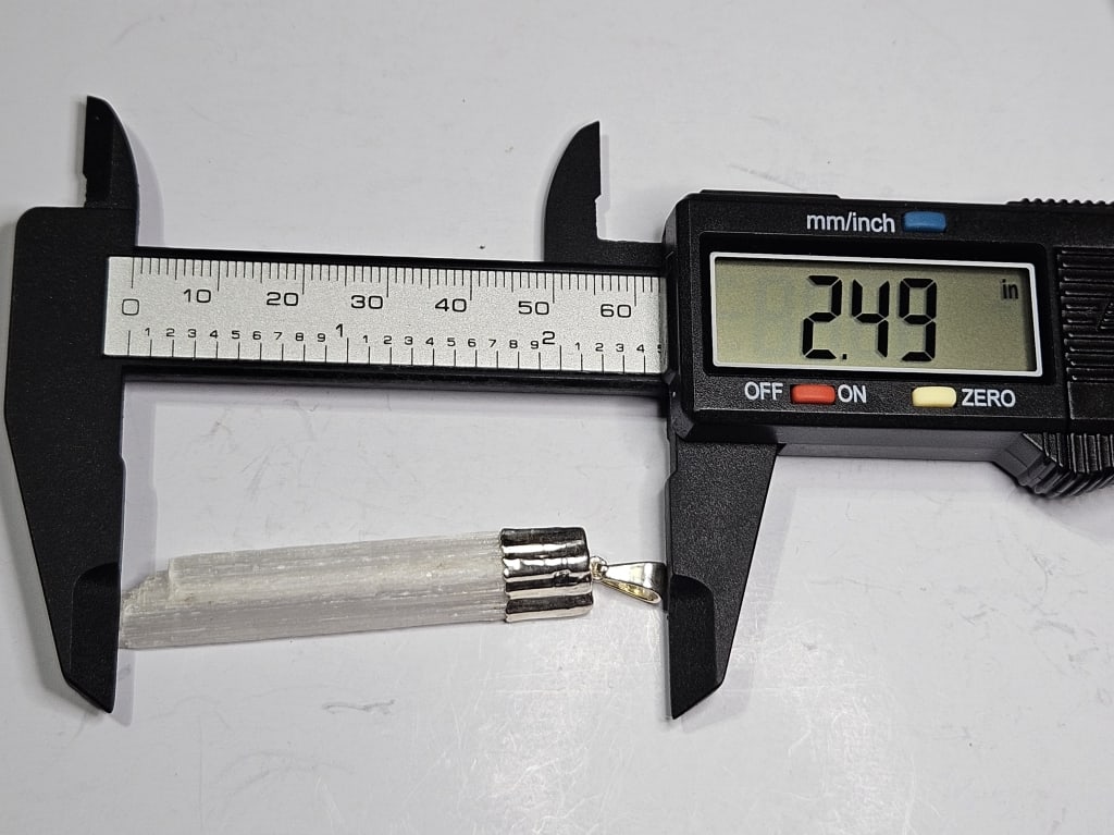 Selenite Pendant in Silver - 2