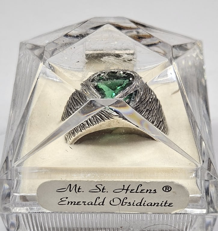 Sterling Silver Mt. St. Helens Obsidianite RIng - 3