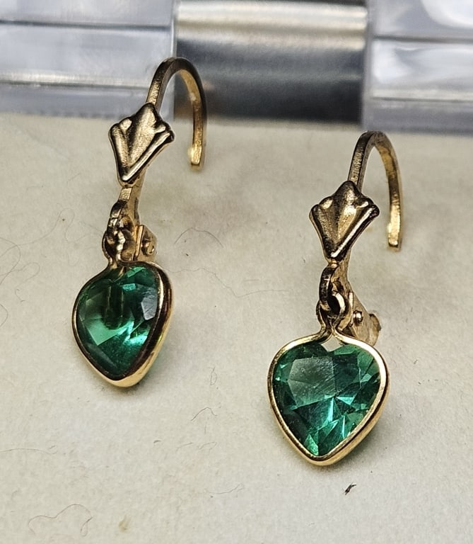 14k Gold on Sterling Obsidianite Earrings: Item is the exact item in image - Bidder is responsible for all value and grade determination - Please review all terms prior to placing any bids- Any bid is an agreement to all terms and