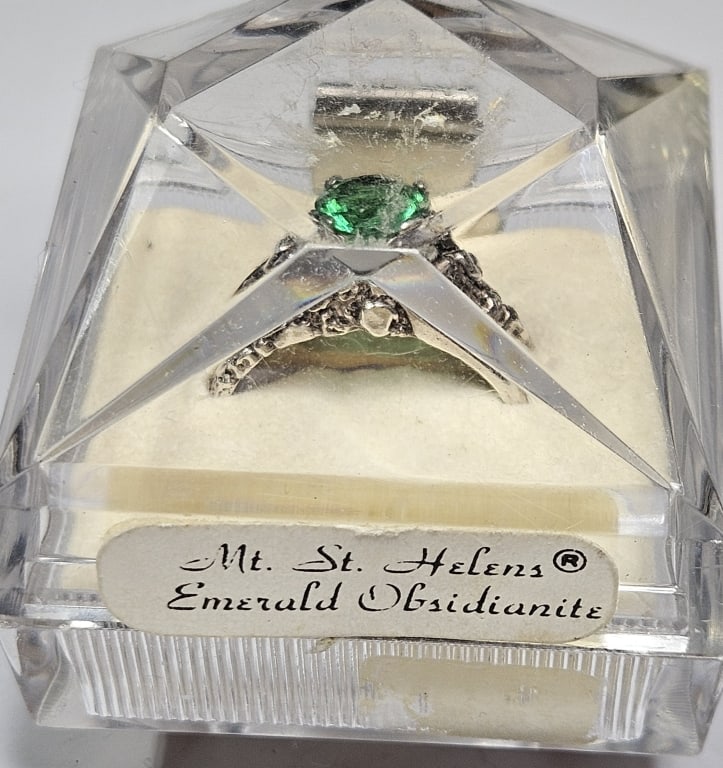 Sterling Silver Mt. St. Helens Obsidianite Ring - 3