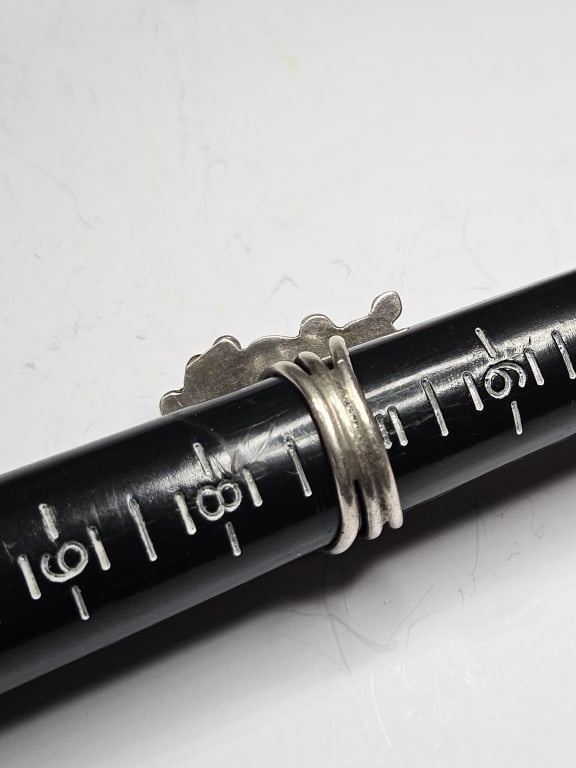 Sterling Silver Turquoise / Coral Ring - 4