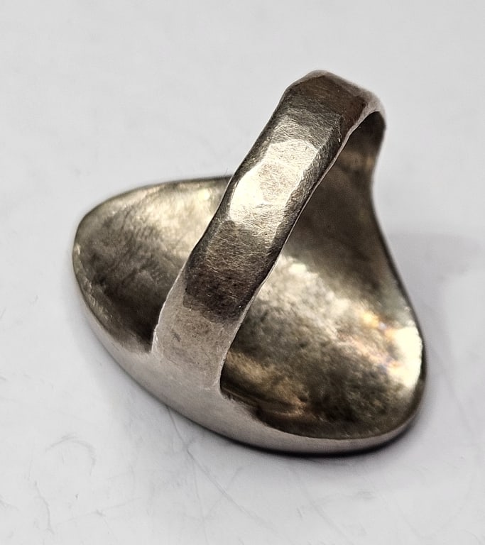 Sterling Silver Turquoise -Coral-Abalone Ring - 2