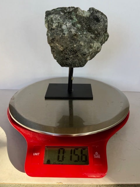 Natural Freeform Rough Cut Emerald on Stand - 6