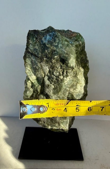 Natural Freeform Emerald Rough Cut on Stand - 4