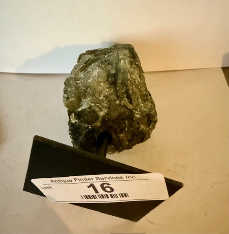 Natural Freeform Emerald Rough Cut on Stand - 6