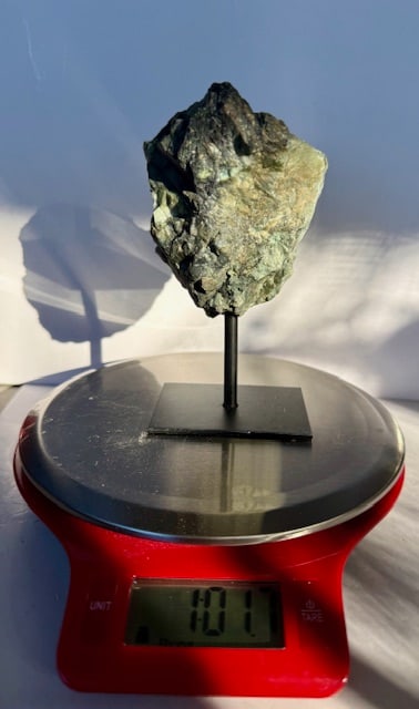 Natural Freeform Emerald Rough Cut on Stand - 4