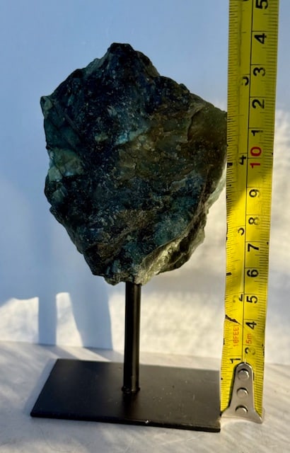 Natural Freeform Emerald Rough Cut on Stand - 5