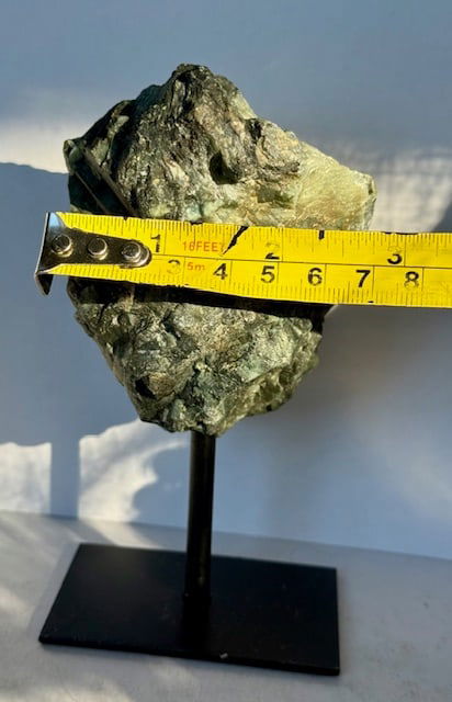 Natural Freeform Emerald Rough Cut on Stand - 6