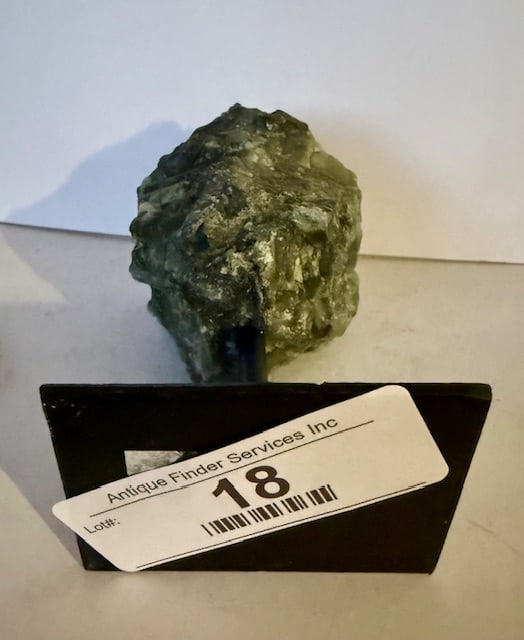 Natural Freeform Emerald Rough Cut on Stand - 7