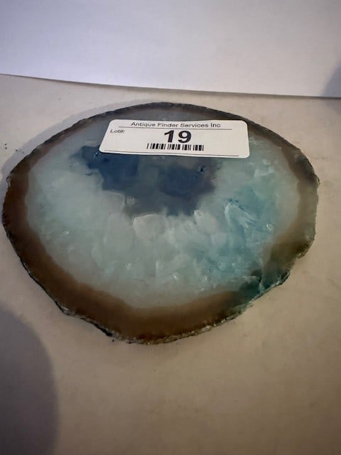 Dyed Teal Blue Agate Slab - 4