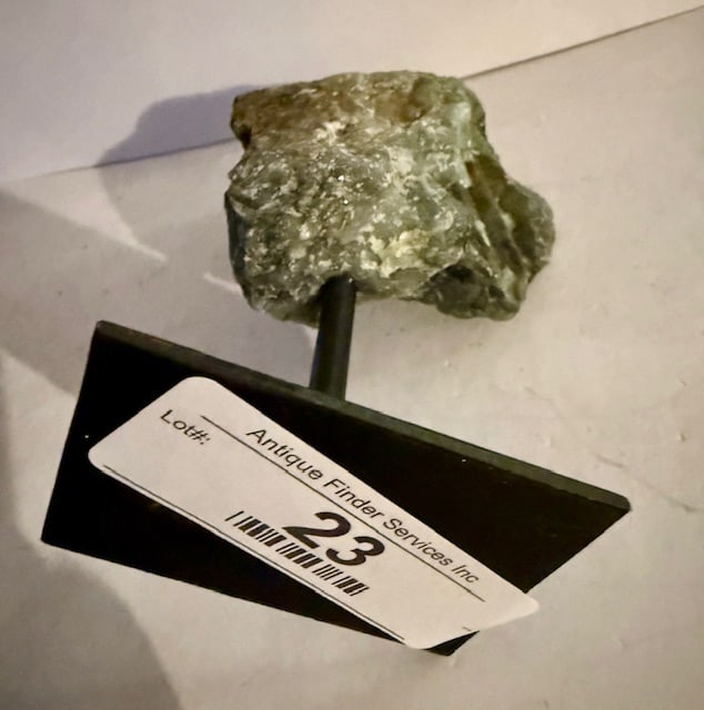 Natural Freeform Rough Cut Emerald on Stand - 3