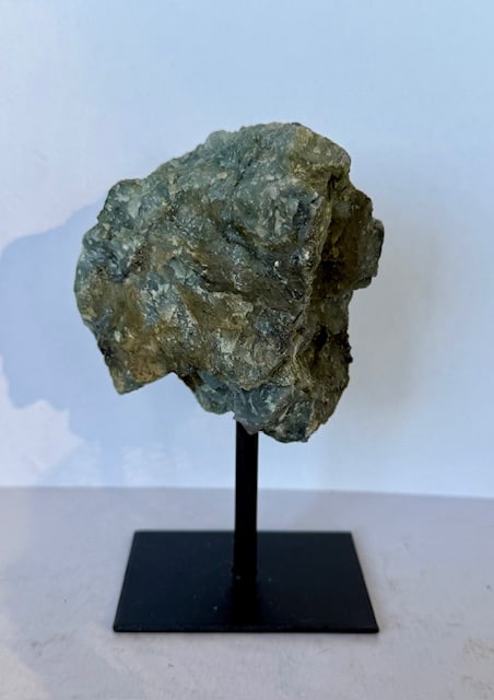 Natural Freeform Rough Cut Emerald on Stand - 6