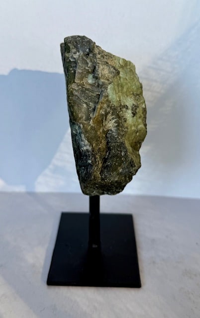 Natural Freeform Emerald Rough Cut on Stand - 5