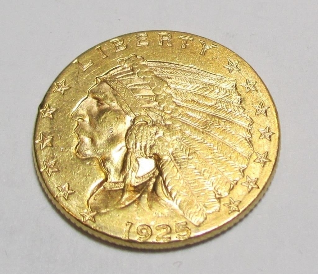1925 D $2.5 Gold Indian XF AU Grade (1 of 2)