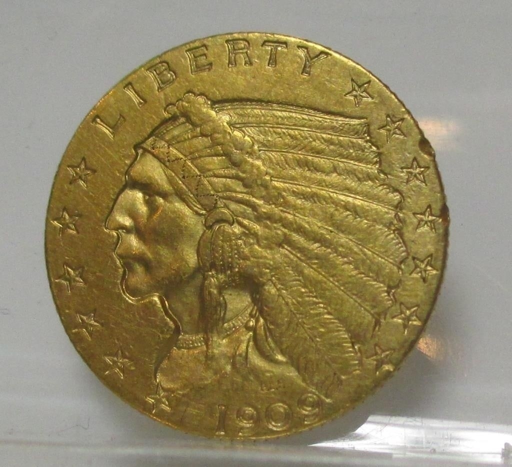 1909 $2.5 Gold Indian XF Grade: 1909 $2.5 Gold Indian XF Grade